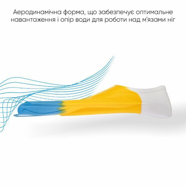 Короткие ласты для тренировки в бассейне Renvo Criz с закрытой пяткой Желтый Голубой 27-29 (SF120-84 27-29) SF120-84 27-29 фото