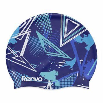 Доросла шапочка для плавання Renvo Kerio Triangles Синій Уні OSFM (2SC150-0403) 2SC150-0403 фото