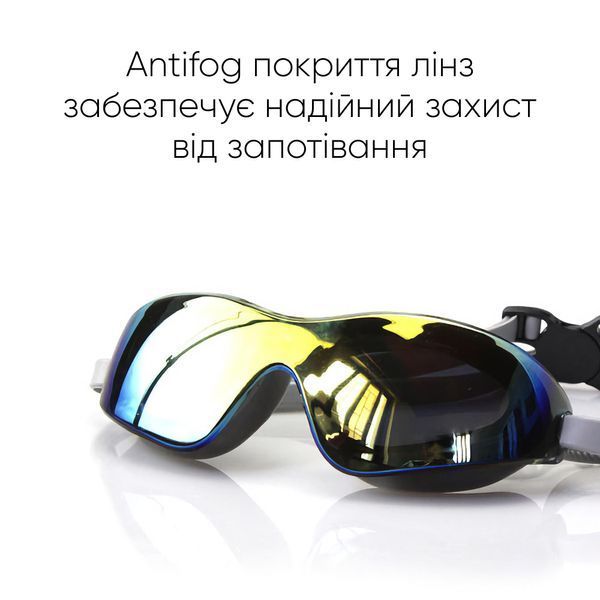 Окуляри для плавання Renvo Parma Уні Anti-fog Чорний OSFM (2SG500-01) 2SG500-01 фото