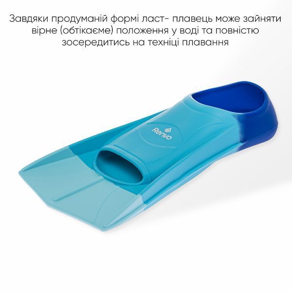 Короткие ласты для тренировки в бассейне Renvo Frio с закрытой пяткой Разноцветный 24-26 (SF100-06 24-26) SF100-06 24-26 фото