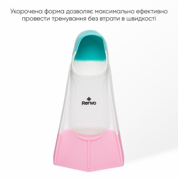 Короткі ласти для тренування в басейні Renvo Frio із закритою п'ятою Різнокольоровий 24-26 (SF100-65 24-26) SF100-65 24-26 фото