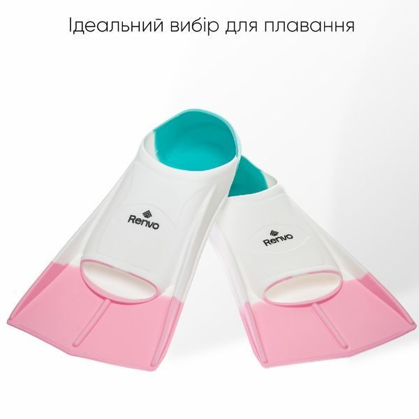 Короткі ласти для тренування в басейні Renvo Frio із закритою п'ятою Різнокольоровий 24-26 (SF100-65 24-26) SF100-65 24-26 фото